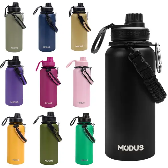 Garrafa Modus Térmica 1000ml Aço Inoxidável Com Alça Paracord Garrafa Térmica Café