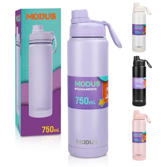 MODUS Garrafa Térmica Inox 750ml Água com Base Emborrachada