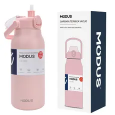 MODUS Garrafa Térmica 1.7 litros De Grande Capacidade Em Aço Inoxidável Com Canudo