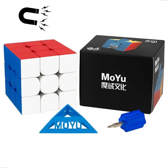 Cubo Profissional Meilong M Magnético Cor Da Estrutura Stikerless com Chave e o 3x3