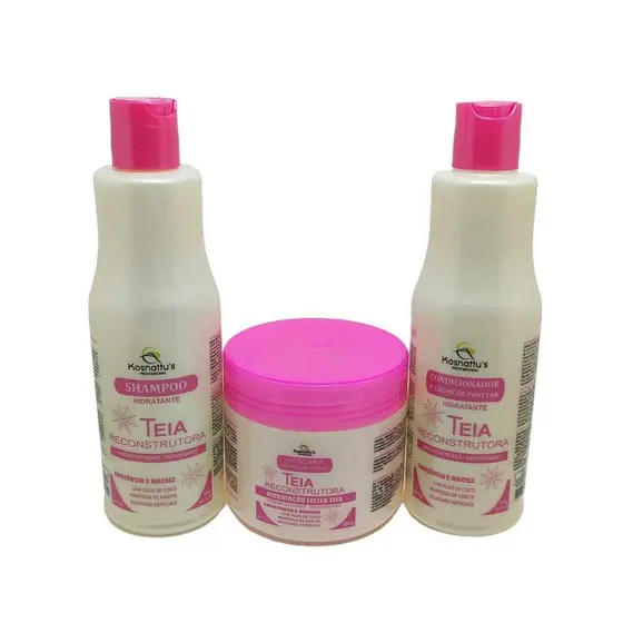 Kit Teia Reconstrutora Kosnattus Shampoo/Condicionador/Máscara