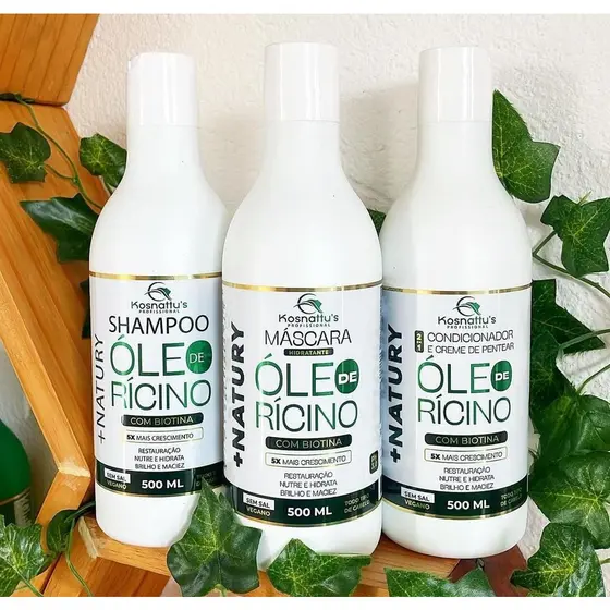 Kit Óleo De Rícino Com Biotina +natury Kosnattu's
