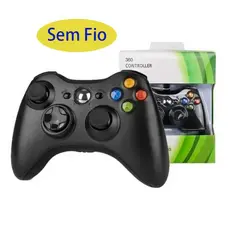 Controle xbox 360 Sem Fio ou com fio Joystick Wireless compatível xbox Pc computador