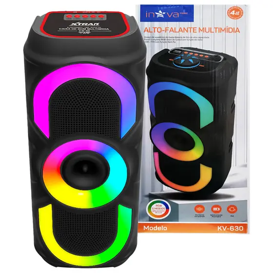 Caixa de Som Bluetooth Potente LED Portatil Grande Original