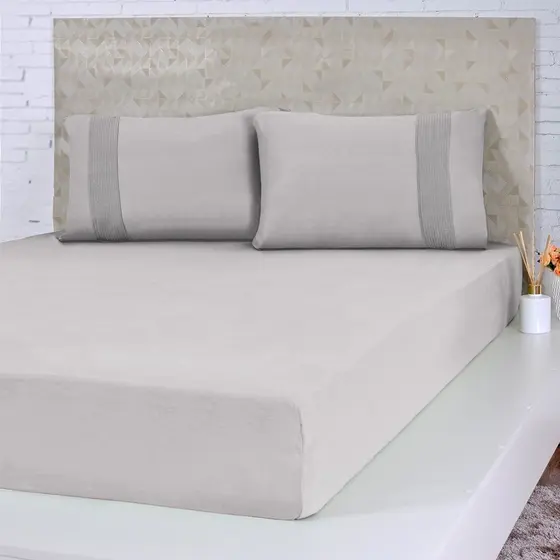 Jogo de Cama Casal Malha 3 Pçs Bella Cama 100% Algodão 138x188x30cm