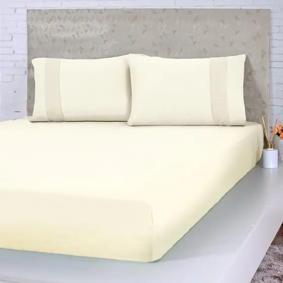Jogo de Cama King Malha 3 Pçs Bella Cama 100% Algodão 193x203x40cm