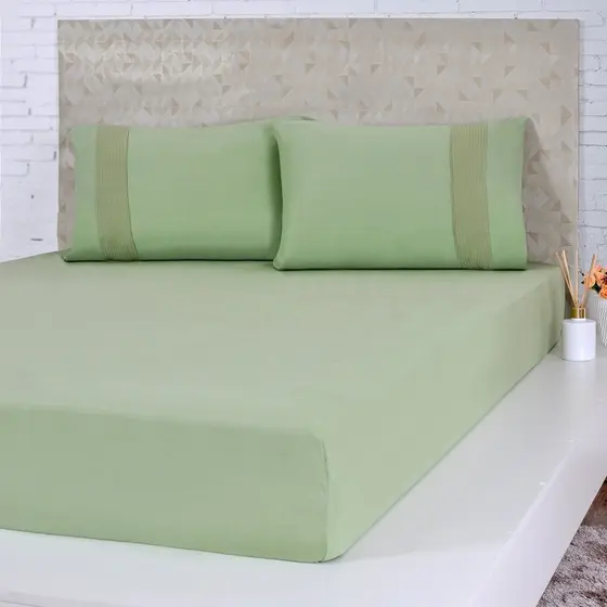 Jogo de Cama Solteiro Malha 3 Pçs Bella Cama 100% Algodão 88x188x30cm