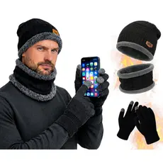 Touca Frio Inverno  Masculino Feminino + Cachecol Lã Forrado
