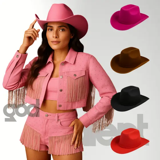 Chapéu Ana Castela Vaqueira Masculino Feminino Sertanejo Country Rodeio Cowboy