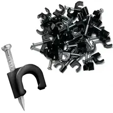 100pcs Grampo Fixa Fio Cabo Coaxial Miguelao 6mm Preto