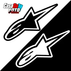 Adesivo Alpine 12cm para moto, capacete, bike, carro e decoração motocross trilha branco preto figurinha