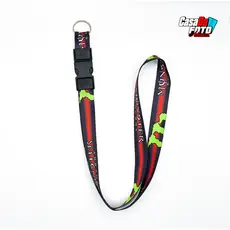 Chaveiro Monster preto com engate Rápido Moto Cordão Tirante Pescoço Crachá