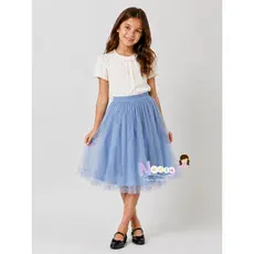 Saia Infantil de Tule com Glitter – Moda Evangélica – 4 a 14 Anos