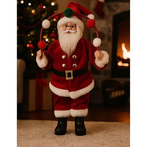 Papai Noel Malabarista Decorativo Funny Pol 1Pc 30cm