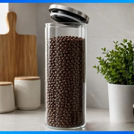 Pote De Vidro Redondo Premium 1100ML/1500ML Hermético Tampa De Inox Ideal Para Conserva Resistente
