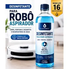 Desinfetante para Robô Aspirador 1 Litro | Auxilia na limpeza da bomba d'água | Zero Espuma | Perfuma e Higieniza o Piso