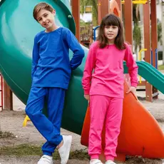 Conjunto Pijama Infantil Sortido 100% Algodão Camiseta e Calça Meia Estação Menina e Menino