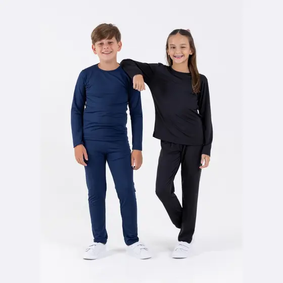 Conjunto Térmico Infantil Peluciado Frio Intenso Segunda Pele Uniforme Escolar Menino Menina