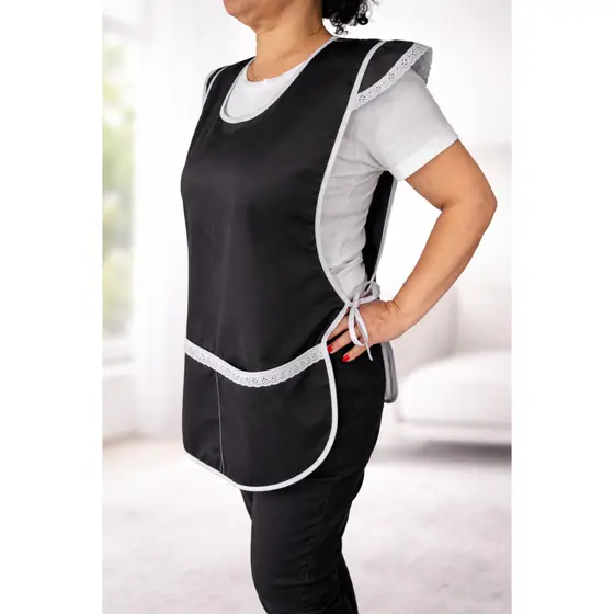Bata Avental Jaleco Uniforme Com Manga Renda Babado Feminino