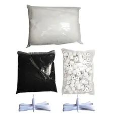 Kit Filtragem Perlon 1m + Carvão 500g + Midia 500ml Para Aquarios e Lagos