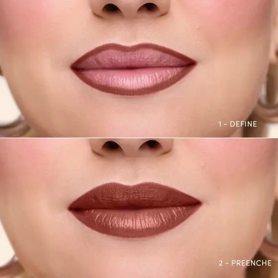 Batom Duo Perfect Match Eudora Niina Secrets Contorno e Batom Labial, Define e Preenche