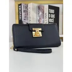 Carteira Comprida Multiuso Feminina / Porta-Cartão / Fecho Magnético/Bolsa Fashion para Mulheres