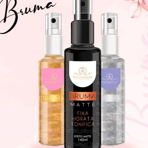 Bruma Fixadora de Maquiagem 140ml PHÁLLEBEAUTY| Matte e Glow, Fixador de Maquiagem