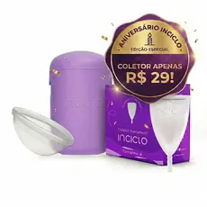 Kit Coletor Menstrual + Disco Menstrual + Cápsula Esterilizadora Inciclo Reutilizável Silicone