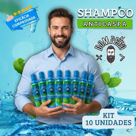 10x Shampoo ANTICASPA Dom Pelo ENVIO IMEDIATO - CAIXA Com 10 Unidades Shampoo Anticaspa Dom Pelo