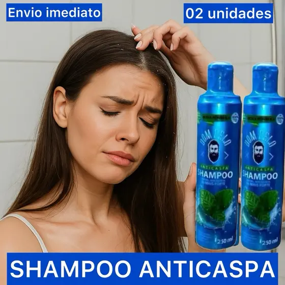 KIT com 2 Shampoo ANTICASPA 3x Mais Forte Dom Pelo Nova Fórmula