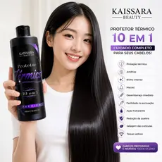 Protetor Térmico Premium KAISSARA BEAUTY 500ml 10 em 1 Capilar Finalizador Cabelo Liso Extremo