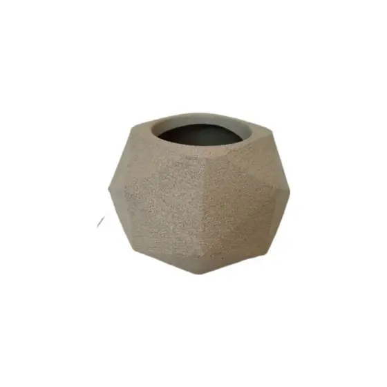 Vaso De Planta Polietileno Decorativo Esfera Diamante 22x15x18cm