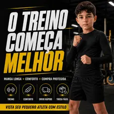 Rash Guard Kids Infantil Manga Longa Jiu-Jitsu Academia Compressão