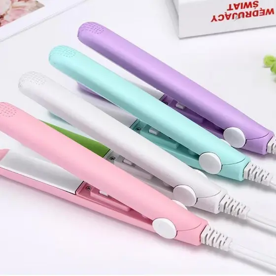 Chapinha Mini Cabelo Prancha de Cabelo Pequena Portátil  Profissional com Case Transparente Bivolt