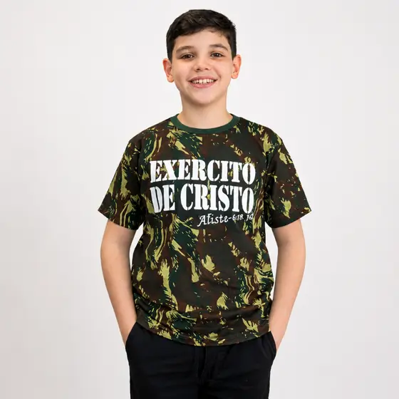 Camiseta Camuflada Infantil Exército de Cristo (I)