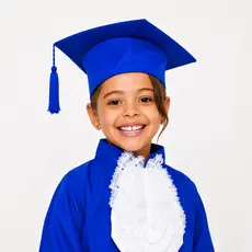 Capelo de Formatura Infantil Pré escola Azul Royal e Preto