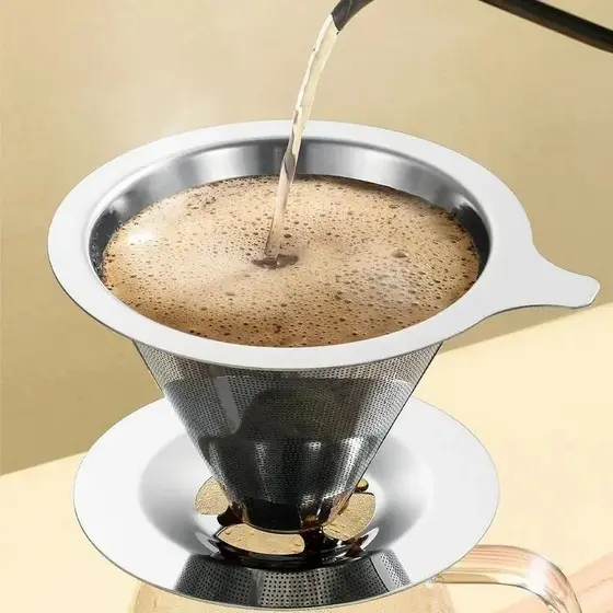 Filtro De Café Coador Café Chá Inox De Alta Qualidade Atóxico Reutilizável Pequeno