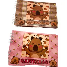 Caderno livro de colorir Capivara, capybara, capibara com folha de acetato