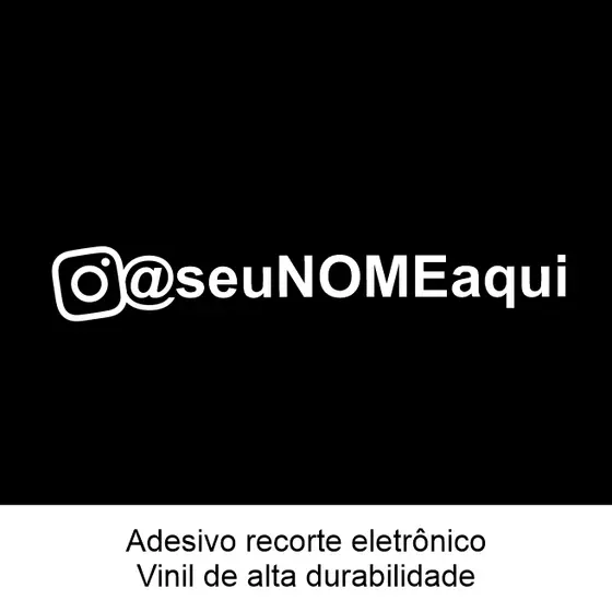 Adesivo com @ insta Personalizado em Vinil – Carro, Moto, Capacete, Vidro, Bicicleta, Caminhão