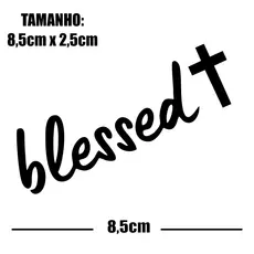 Adesivo Blessed 8,5cm x2,5cm Carro Retrovisor Moto Capacete Viseira Notebook