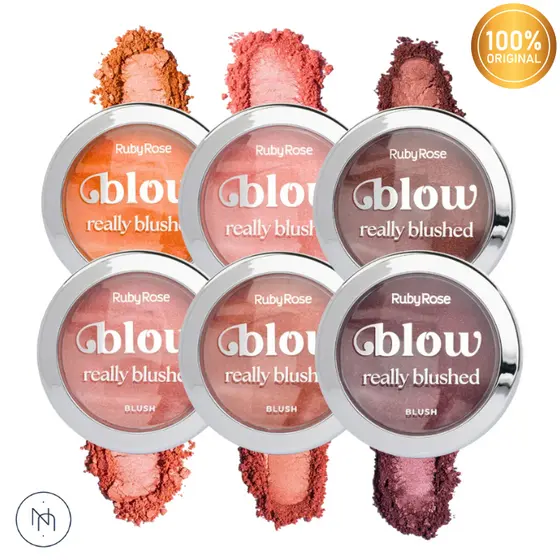 Blush e Iluminador Ruby Rose Baked Really Blushed Linha Blow