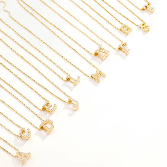 Colar Letra Inicial Nome Banhado Ouro 18K