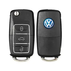Carcaça Chave Canivete Para Modelo VW G5 Polo Fox Voyage Gol 3 Botões (Cromada)