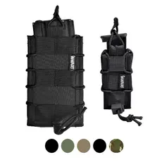Kit Porta Magazine Carregador  + Pistola/Lanterna Modular Preto Verde Tan Multicam
