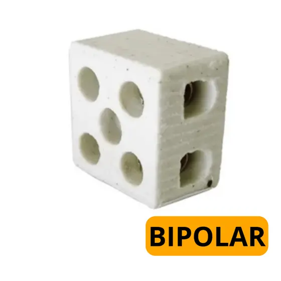 Kit Conector de Porcelana Bipolar Fio 10mm Bramix