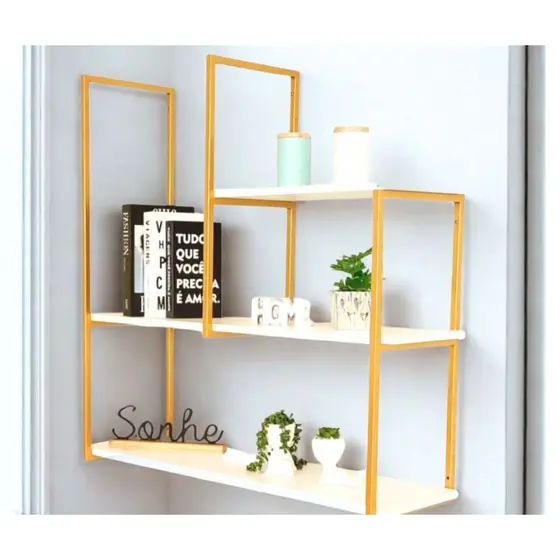 Kit prateleira estilo industrial completa com as prateleiras 1m por 95cm, estante em metalon