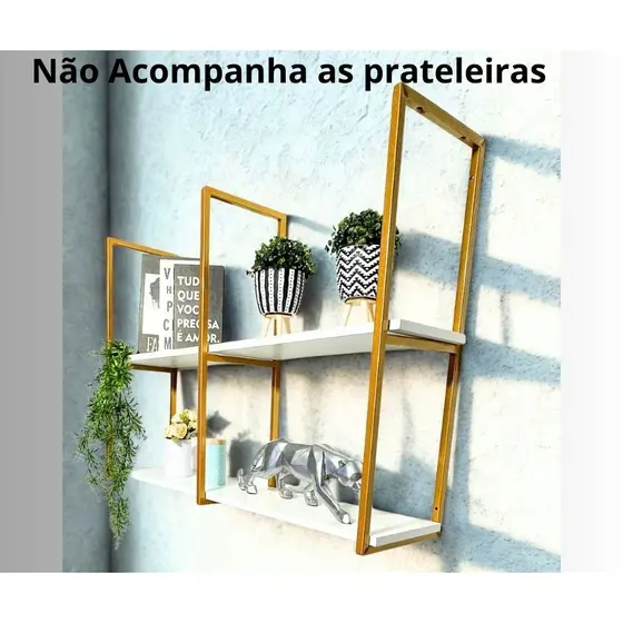 Trio de Suportes Estilo Industrial 68x20 cm | Cozinha, Sala, Banheiro, Área Gourmet e Lazer