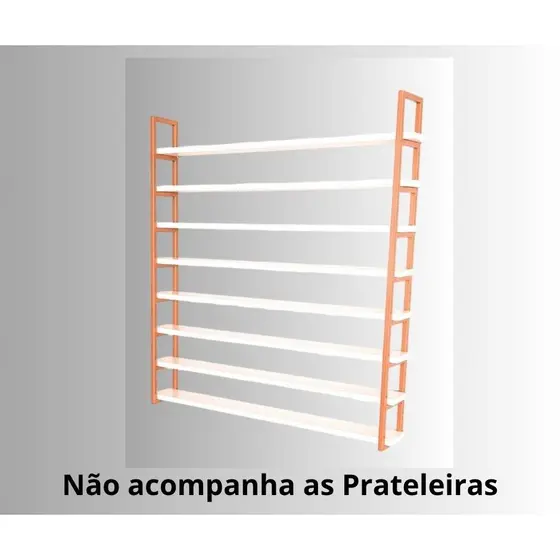 Par Suportes Estilo Industrial para 8 Prateleiras Esmalteiro Expositor Salão Nicho Ferro Parede