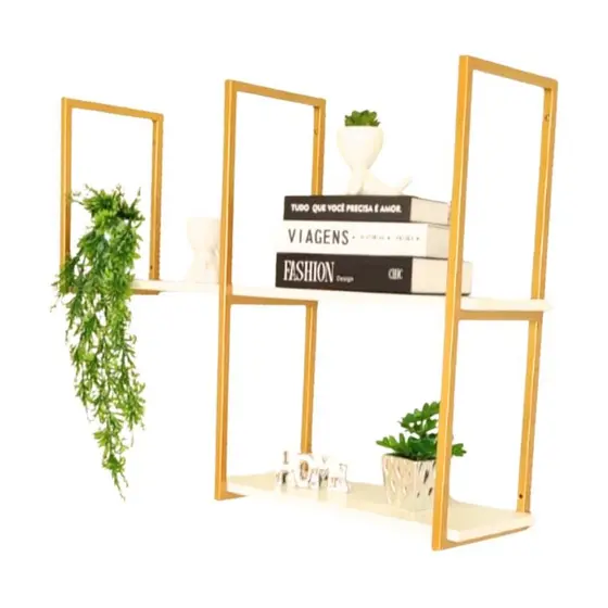 Prateleira Estilo Industrial 120x68cm em Metalon p/ Quarto, Sala, Banheiro, Cozinha e Mais