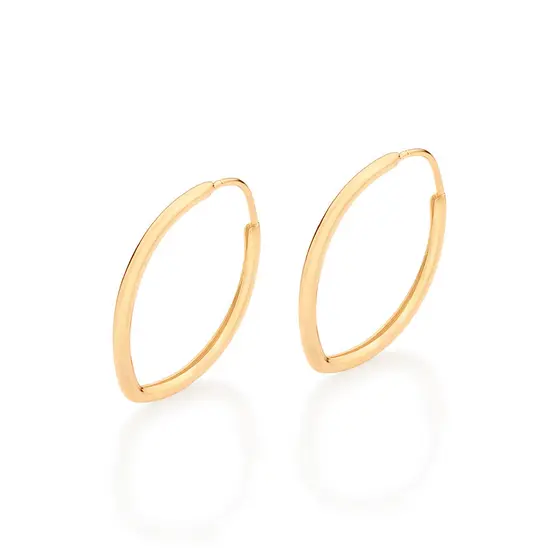Brinco Rommanel Argola Oval Banhado A Ouro 18k - 526972
